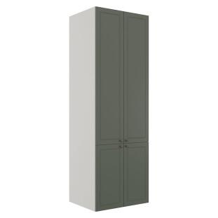 Módulo Paneleiro 208x70x56cm 4 Portas 100% MDF Cozinha Provence Robel Branco/Salvia Matte