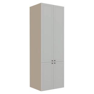 Módulo Paneleiro 208x70x56cm 4 Portas 100% MDF Cozinha Provence Robel Fendi/Branco Matte