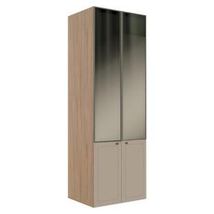 Módulo Paneleiro 208x70x56cm 4P Com Vidro Reflecta Cozinha Provence Robel Hanover/Fendi Matte