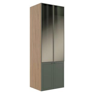 Módulo Paneleiro 208x70x56cm 4P Com Vidro Reflecta Cozinha Provence Robel Hanover/Salvia Matte