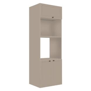 Módulo Torre Quente 208x70x56cm Micro-Ondas Forno 100% MDF Cozinha Provence Robel Fendi/Fendi Matte