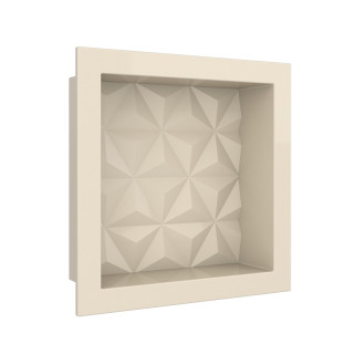 Nicho Parede Para Banheiro 30x30x10 Mármore Sintético Cozimax Bege Textura