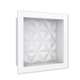 Nicho Parede Para Banheiro 30x30x10 Mármore Sintético Cozimax Branco Textura