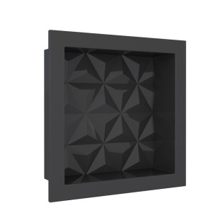 Nicho Parede Para Banheiro 30x30x10 Mármore Sintético Cozimax Preto Textura