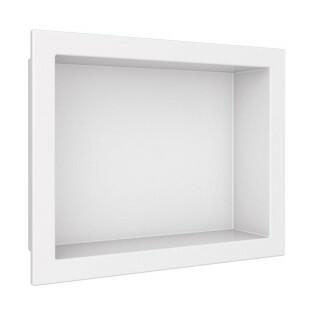 Nicho Para Banheiro 40x30x10 Mármore Sintético Cozimax Branco Liso