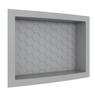 Nicho Parede Para Banheiro 40x27x9cm Termoplástico Cozimax Cinza