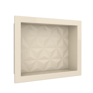 Nicho Parede Para Banheiro 40x30x10 Mármore Sintético Cozimax Bege Textura