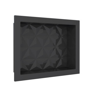 Nicho Parede Para Banheiro 40x30x10 Mármore Sintético Cozimax Preto Textura