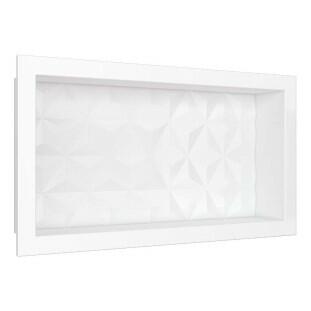Nicho Para Banheiro 60x30X10 Mármore Sintético Cozimax Branco Textura