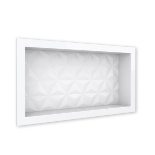 Nicho Parede Para Banheiro 60x30X10 Mármore Sintético CozimaxBranco Textura