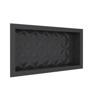 Nicho Parede Para Banheiro 60x30X10 Mármore Sintético CozimaxPreto Textura