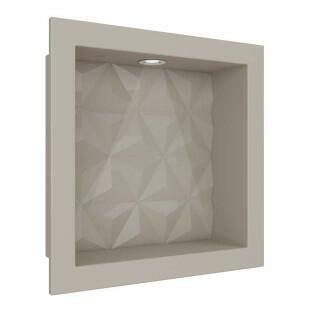 Nicho Para Banheiro 30x30 Com LED Mármore Sintético Cozimax Bege Textura