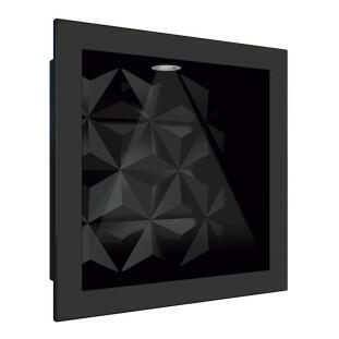 Nicho Para Banheiro 30x30 Com LED Mármore Sintético Cozimax Preto Textura