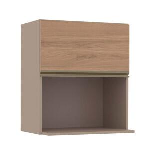 Módulo Armário Aéreo Nicho Micro-Ondas 68x60x43cm 100% MDF Cozinha Modulada Gold J Robel Fendi/Hanover