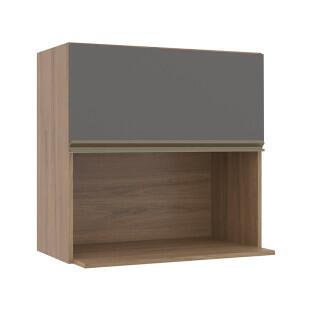 Módulo Armário Aéreo Nicho Micro-Omdas 68x70 100% MDF Cozinha Modulada Gold Robel Hanover/Cinza