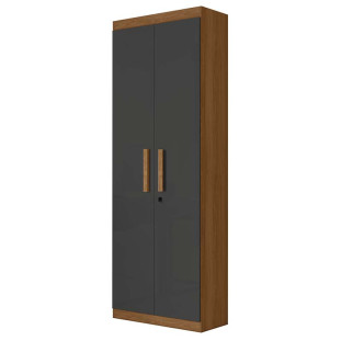 Organizador Multiuso Quarto Sala Escritório 2 Portas 204x70cm Delta Lukaliam Jequitiba/Chumbo