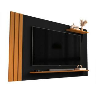 Painel Ripado Para TV 55¨ 149cm Laus EDN Preto/Cedro