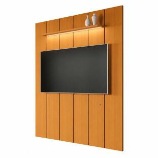 Painel Ripado Moderno Para TV 75¨ Com LED 180cm Lumi 1.8 EDN Cedro