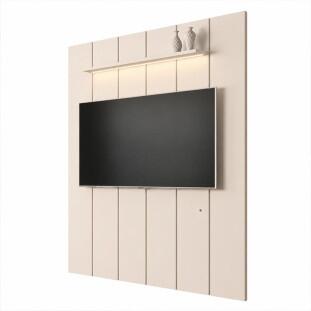 Painel Ripado Moderno Para TV 75¨ Com LED 180cm Lumi 1.8 EDN Off White