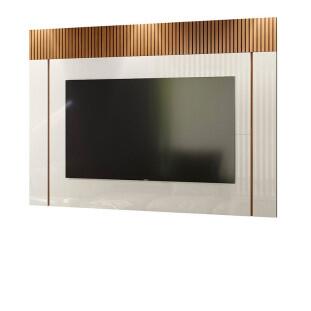 Painel Para TV 70 Polegadas Sagary 1.8 EAX Móveis Off White/Tauari Ripado
