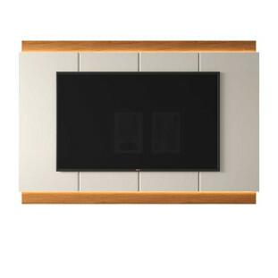 Painel Para TV até 75" Com Led Duplo 180cm Marrocos Lukaliam Off White/Jequitiba