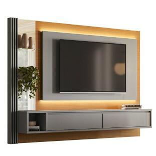 Painel Para TV 55 Polegadas Com LED 2.1 Moroni EAX Móveis Tauari/Cinza