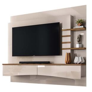 Painel Para TV Até 55 Pol Gold 1.8 Lukaliam Off White/Canela