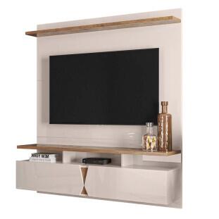 Painel Para TV Até 55 Pol Imola 1.36 Lukaliam Off White/Canela