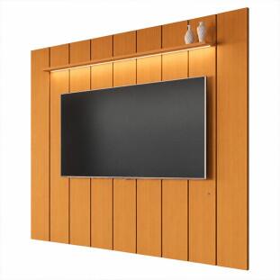 Painel Ripado Moderno Para TV 85¨ Com LED 280cm Lumi 2.8 EDN Cedro