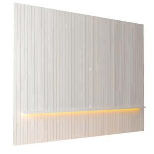 Painel Ripado 230x250 Com LED Para TV 85 Polegadas Nobre Gelius Branco