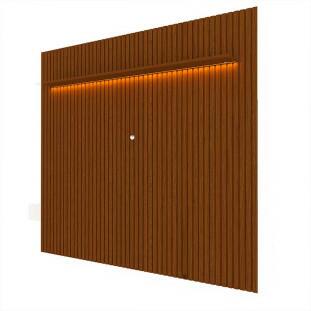 Painel Ripado 230x250 Com LED Para TV 85 Polegadas Nobre Gelius Castanho