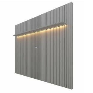 Painel Ripado 230x250 Com LED Para TV 85 Polegadas Nobre Gelius Cinza