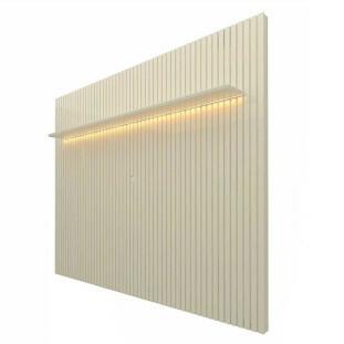 Painel Ripado 230x250 Com LED Para TV 85 Polegadas Nobre Gelius Off White