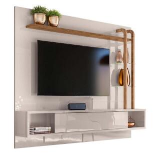 Painel Para TV Até 55 Pol Supreme 1.8 Lukaliam Off White/Canela