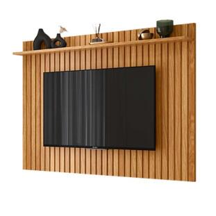 Painel Ripado Para TV até 75 Polegadas Dallas 184x136 Lukaliam Freijo/Off White