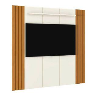 Painel Ripado Para TV 75 Polegadas 2.00m Veyron 2.0 EDN Off White/Cedro