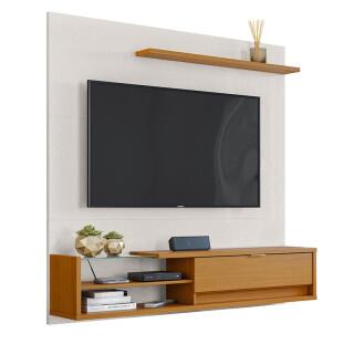Painel Para TV 55 Polegadas 160cm Dali Lukaliam Off White Perolizado/Tauari