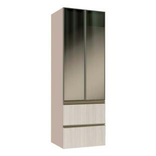 Módulo Paneleiro 172x70x56cm 2 Portas Vidro Reflecta 2 Gavetas 100% MDF Cozinha Modulada Gold J Robel Fendi/Aspen