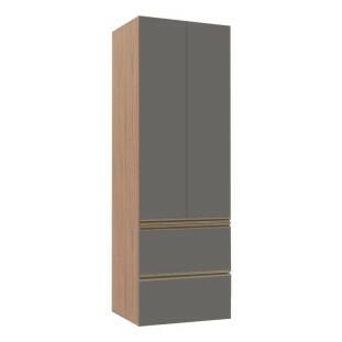 Módulo Paneleiro 172x70x56cm 2 Portas 2 Gavetas 100% MDF Cozinha Modulada Gold J Robel Hanover/Cinza Matte