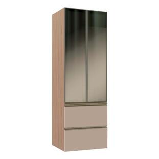 Módulo Paneleiro 172x70x56cm 2 Portas Vidro Reflecta 2 Gavetas 100% MDF Cozinha Modulada Gold J Robel Hanover/Fendi Matte