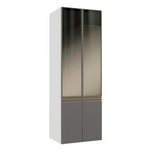 Módulo Paneleiro 70cm Vidro Reflecta 208x70x56cm 100% MDF Cozinha Modulada Gold J Robel Branco/Cinza Matte