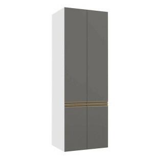 Módulo Paneleiro 70cm 4 Portas 208x70x56cm 100% MDF Cozinha Modulada Gold J Robel Branco/Cinza Matte
