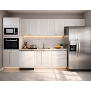 Projeto Cozinha Deborah 350cm Com Ilha 188cm Provence Robel Branca