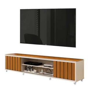 Rack Para TV 218cm 75 Polegadas Brise 2.2 EDN Off White/Cedro 