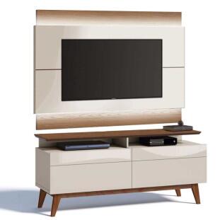 Rack com Painel Para TV Classic Mais 2G 1.4 Com LED Imcal Off White/Freijo