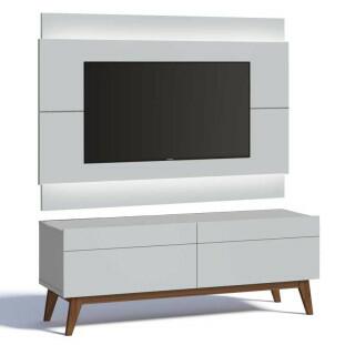 Rack com Painel Para TV Classic 2G 1.4 Com LED Imcal Branco