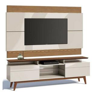 Rack com Painel Para TV Classic Mais 2G 1.8 Imcal Off White/Freijo