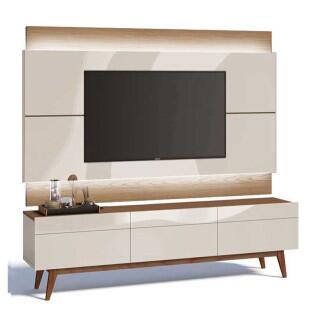 Rack com Painel Para TV Classic 3G 1.8 Com LED Imcal Off White/Freijo
