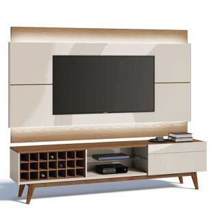Rack com Painel Para TV Classic AD 2.2 Com LED Imcal Off White/Freijo