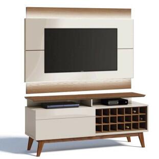 Rack com Painel Para TV Classic Mais AD 1.4 Com LED Imcal Off White/Freijo